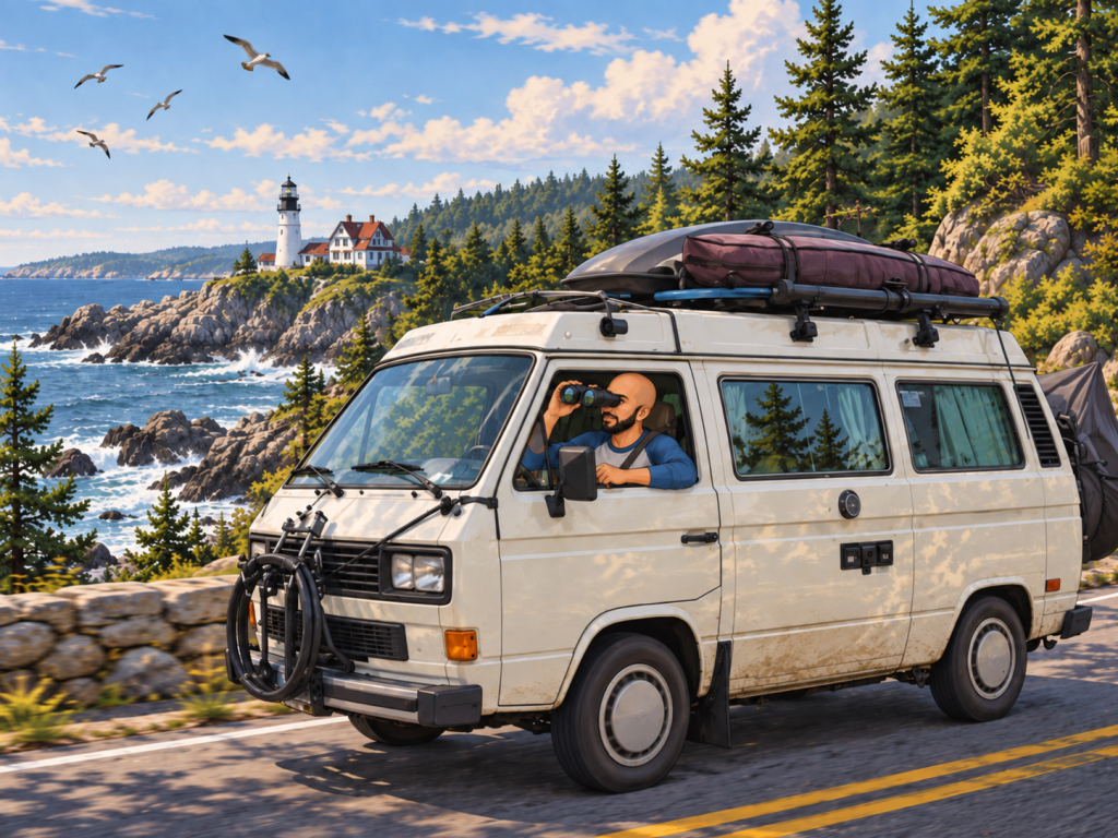 Vanagon Driving into Maine